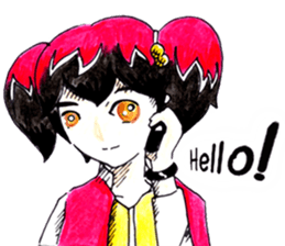 Red hair girl. FUN! FUN! sticker #6662573