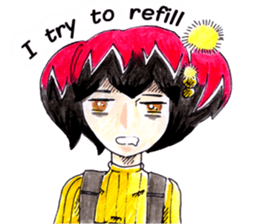 Red hair girl. FUN! FUN! sticker #6662583