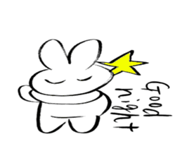 Brush pen rabbit English sticker #6664376