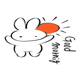 Brush pen rabbit English sticker #6664377