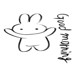 Brush pen rabbit English sticker #6664378