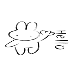 Brush pen rabbit English sticker #6664381