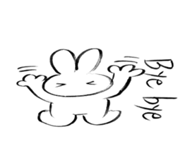 Brush pen rabbit English sticker #6664382