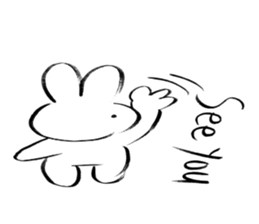 Brush pen rabbit English sticker #6664384