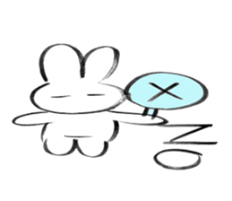 Brush pen rabbit English sticker #6664393