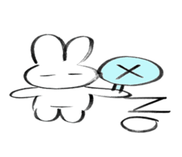Brush pen rabbit English sticker #6664393