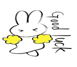 Brush pen rabbit English sticker #6664395