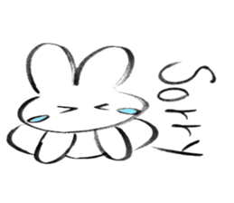 Brush pen rabbit English sticker #6664396