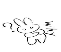 Brush pen rabbit English sticker #6664398