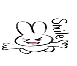 Brush pen rabbit English sticker #6664400