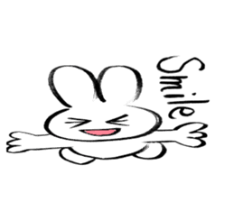 Brush pen rabbit English sticker #6664400