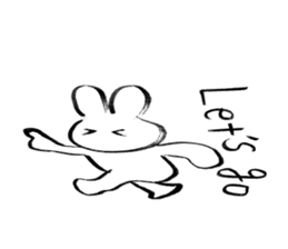 Brush pen rabbit English sticker #6664401