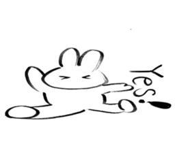 Brush pen rabbit English sticker #6664402