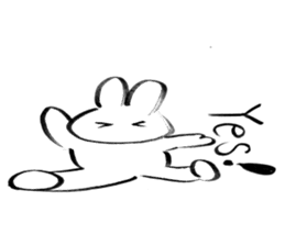 Brush pen rabbit English sticker #6664402