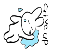 Brush pen rabbit English sticker #6664404