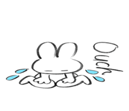 Brush pen rabbit English sticker #6664405