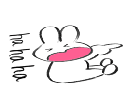 Brush pen rabbit English sticker #6664406