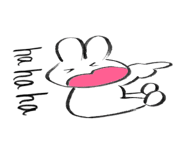 Brush pen rabbit English sticker #6664406