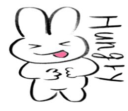 Brush pen rabbit English sticker #6664407