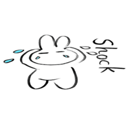 Brush pen rabbit English sticker #6664409