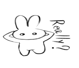 Brush pen rabbit English sticker #6664410