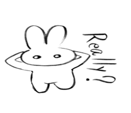 Brush pen rabbit English sticker #6664410