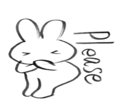 Brush pen rabbit English sticker #6664411
