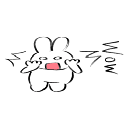 Brush pen rabbit English sticker #6664412