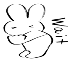 Brush pen rabbit English sticker #6664413