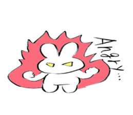 Brush pen rabbit English sticker #6664414