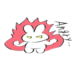 Brush pen rabbit English sticker #6664414