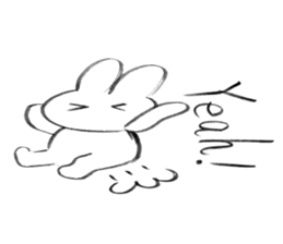 Brush pen rabbit English sticker #6664415