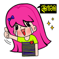 Naughty Pink Hair Girl Story sticker #6664617