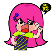 Naughty Pink Hair Girl Story sticker #6664625