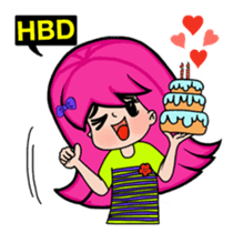 Naughty Pink Hair Girl Story sticker #6664628