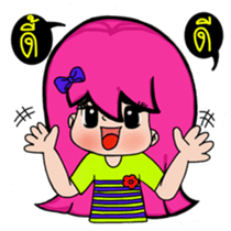 Naughty Pink Hair Girl Story sticker #6664634