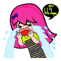 Naughty Pink Hair Girl Story sticker #6664649