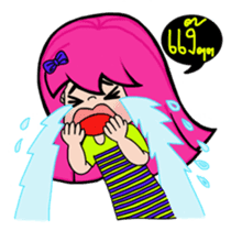 Naughty Pink Hair Girl Story sticker #6664649