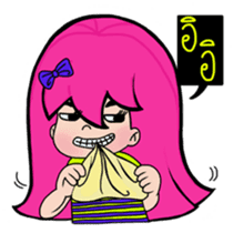 Naughty Pink Hair Girl Story sticker #6664652