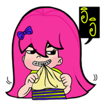 Naughty Pink Hair Girl Story sticker #6664652