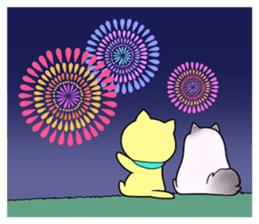 Lei Cat 'Japanese Season's holiday sticker #6670921