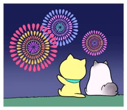 Lei Cat 'Japanese Season's holiday sticker #6670921