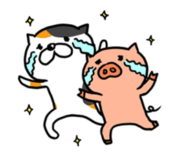 Game everyday tortoiseshell cat and pig sticker #6673230