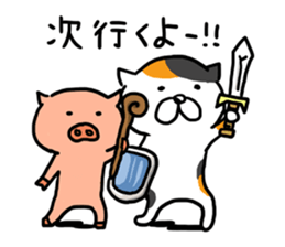 Game everyday tortoiseshell cat and pig sticker #6673245