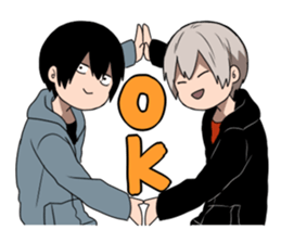 despair boy and China girl sticker #6675232