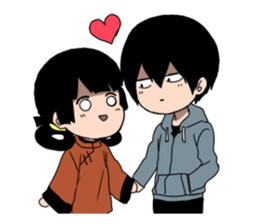 despair boy and China girl sticker #6675239