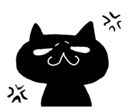 Black cat nyanko sticker #6678993