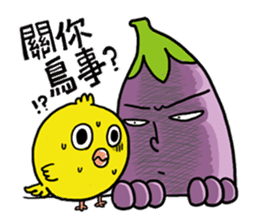 Mr. Eggplant  likes to rip on people. sticker #6679221