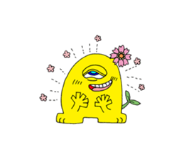 Floral monster sticker #6683104