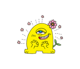 Floral monster sticker #6683104